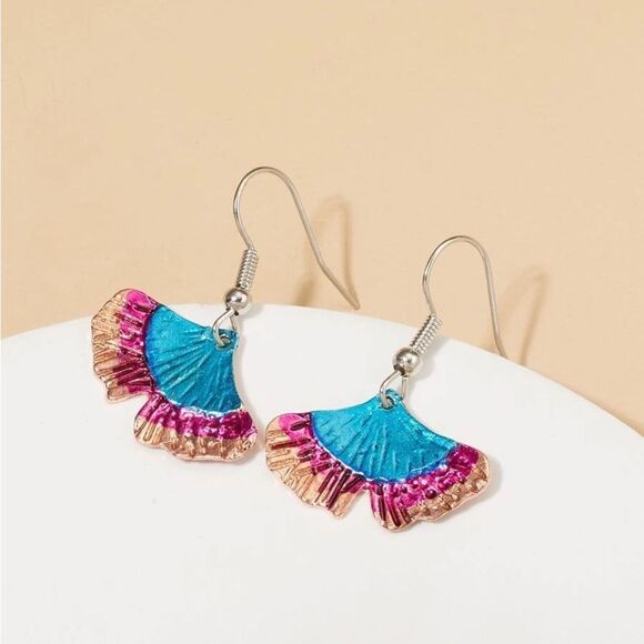 🌸Boho Ginkgo Leaf colorful Drop Earrings🌸 - Picture 12 of 13